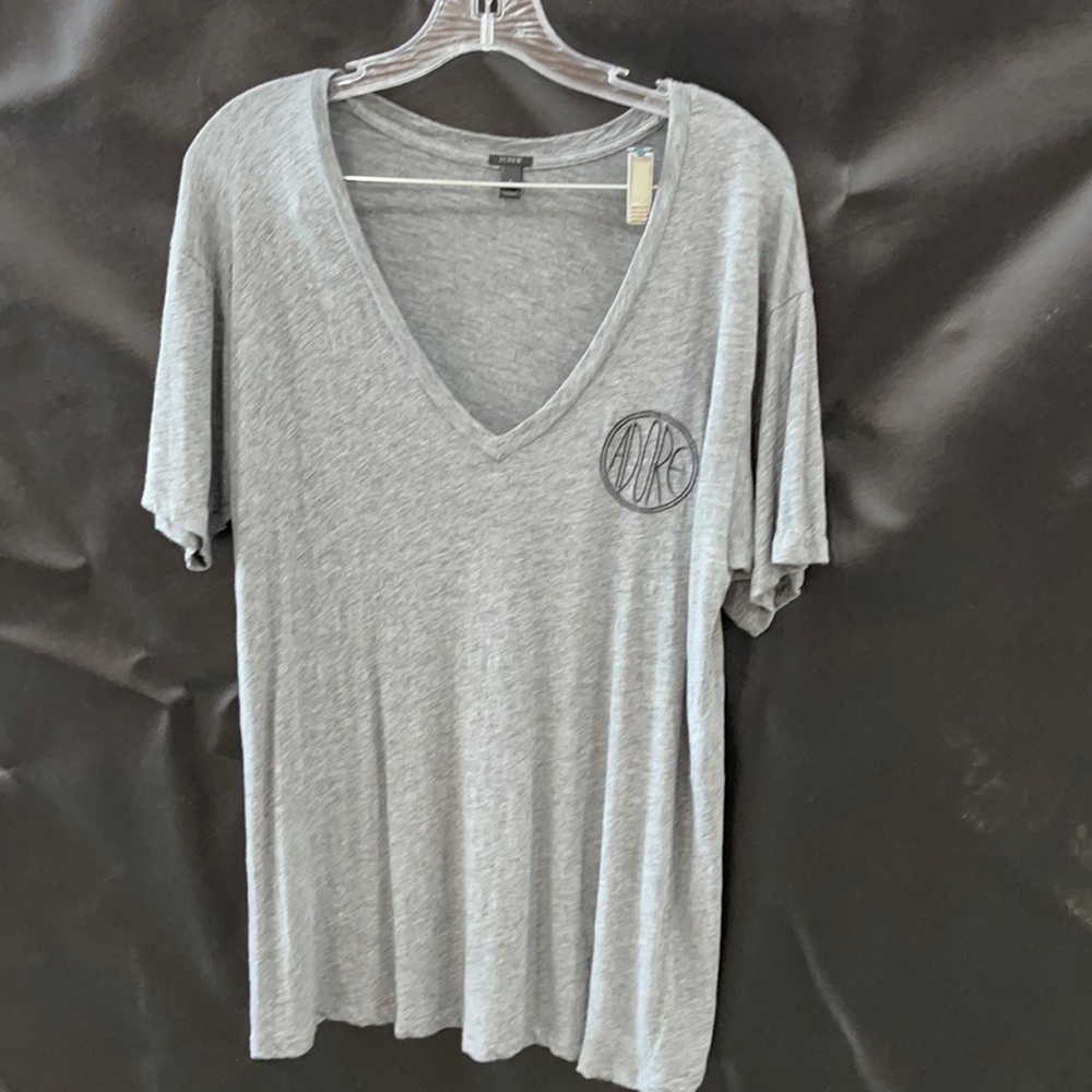 J Crew Cotton Modal V Neck T Shirt L